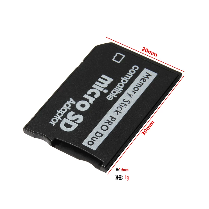 Thích hợp cho bộ chuyển đổi thẻ nhớ PSP TF sang bộ chuyển đổi bộ nhớ dạng que ngắn MS micro sd sang MS PRO DUO