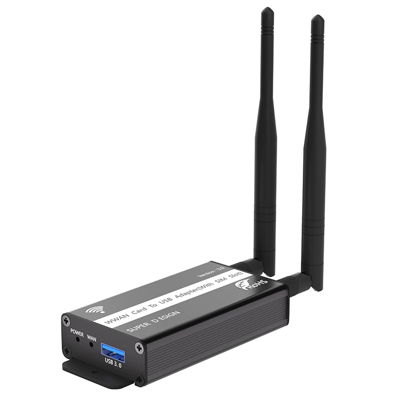 Bộ chuyển đổi M.2 KEY B sang USB3.0 có khe cắm thẻ SIM và hộp đựng mô-đun WWAN/3G 4G LTE