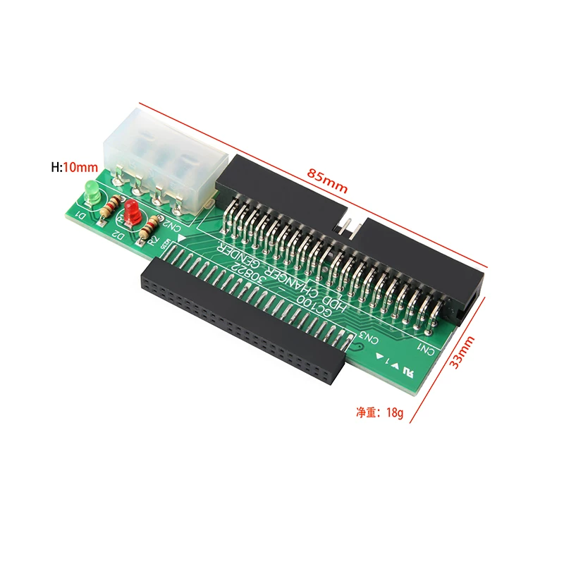Ổ cứng 2.5inch IDE sang ổ cứng 3.5inch IDE Bộ chuyển đổi máy tính xách tay sang máy tính để bàn 44 chân sang 40 chân có đèn báo