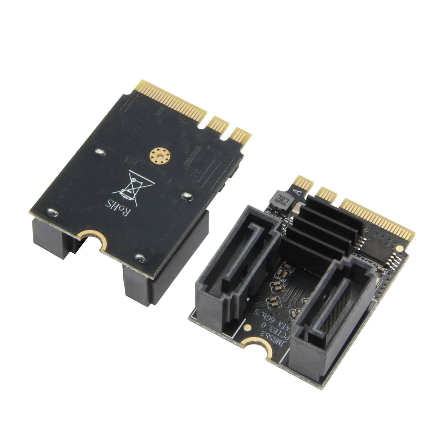 M.2 WiFi A-E KEY tới 2 cổng SATA Qunhui UNRAID Feiniu NAS card mở rộng không có đèn JMB582