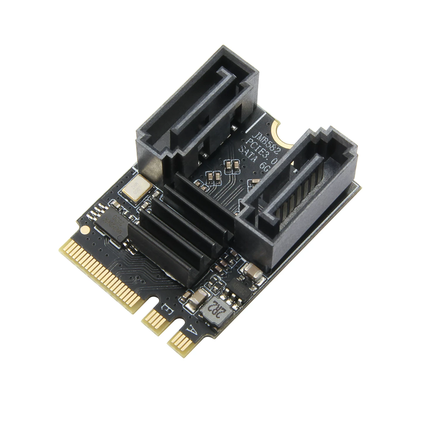 M.2 WiFi A-E KEY tới 2 cổng SATA Qunhui UNRAID Feiniu NAS card mở rộng không có đèn JMB582