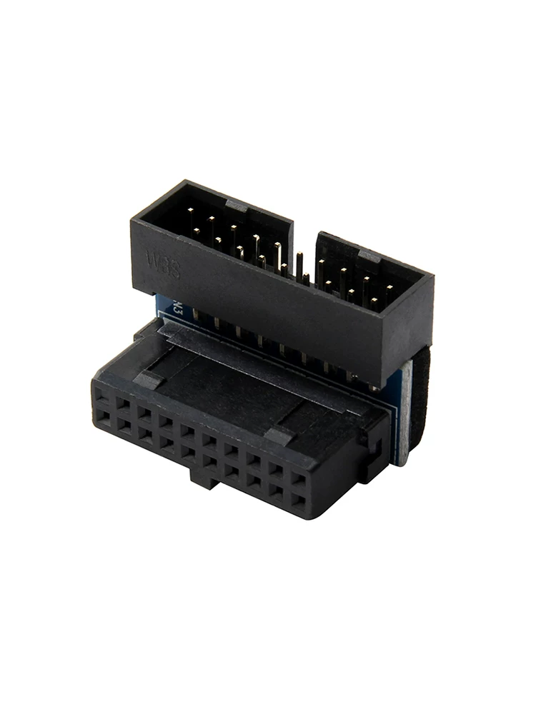 Bo mạch chủ máy tính để bàn Bộ chuyển đổi USB3.0 đầu nối góc vuông Ổ cắm 19 chân 90 độ định tuyến ngược USB xoay chiều