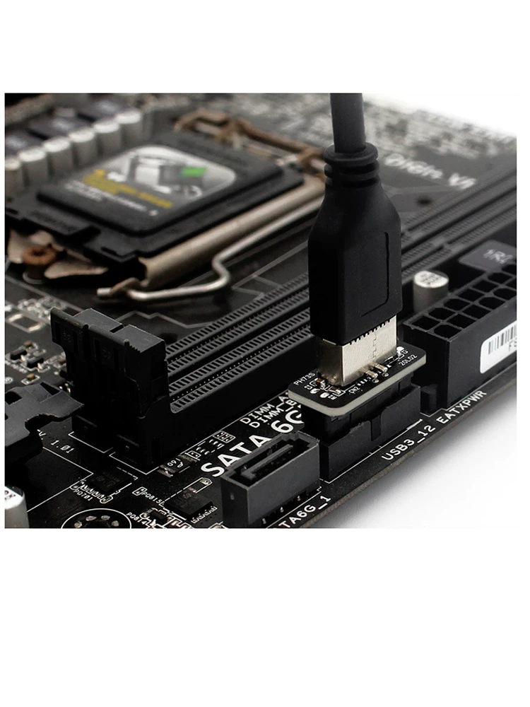 Bo mạch chủ máy tính USB3.0 19 chân/19 chân sang bộ chuyển đổi TYPE-E khung máy mặt trước cổng TYPE-C