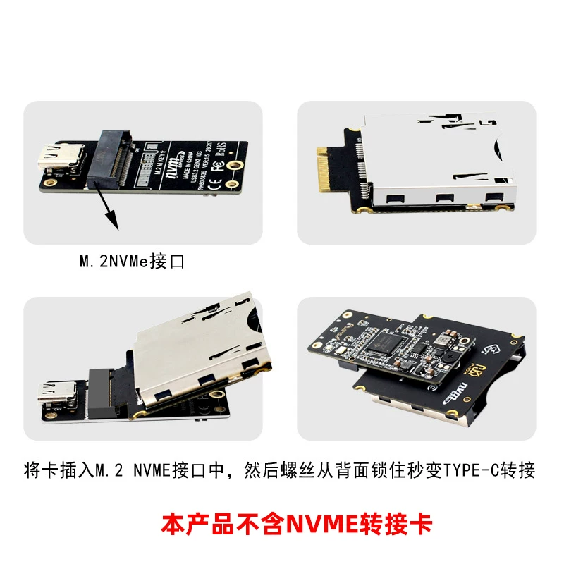 Thẻ CFExpress TYPE-B sang giao diện NGFF M2 M KEY NVME hỗ trợ PCI3.0 4.0 X2