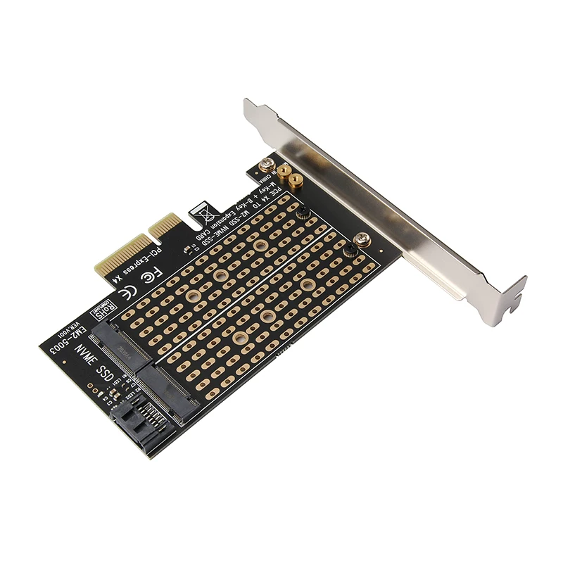 Miễn phí vận chuyển NVME M.2 NVMe SSD M.2 sang PCIEX4 adapter card M Key plus B Key giao diện kép thẻ