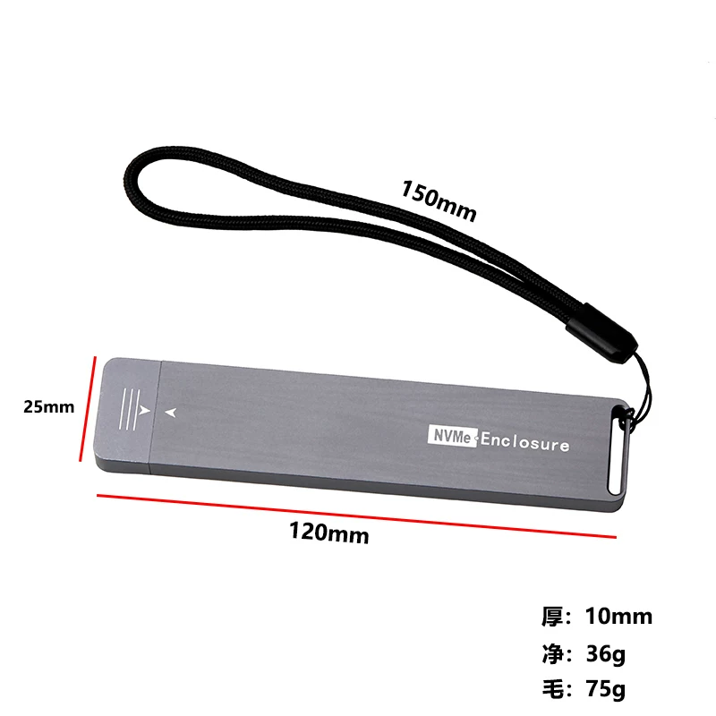 Hộp ổ cứng thể rắn di động NVME M.2NVME sang USB3.1 2280PCIE chuyển đổi ổ cứng thể rắn USB3.0
