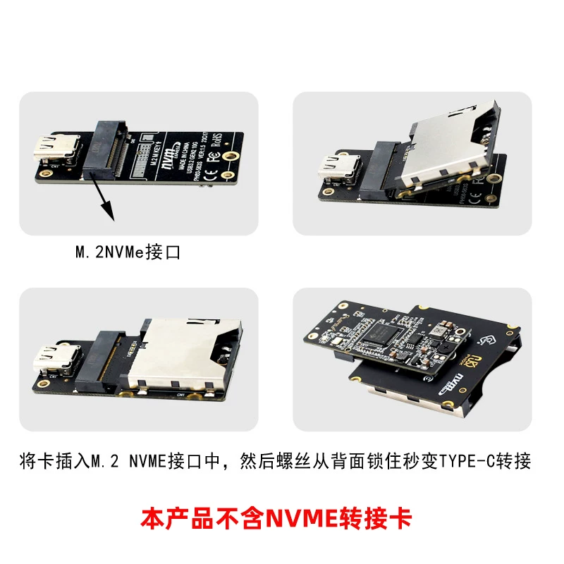 Thẻ CFExpress TYPE-A sang giao diện NGFF M.2 M KEY NVME hỗ trợ PCI3.0 4.0 X1