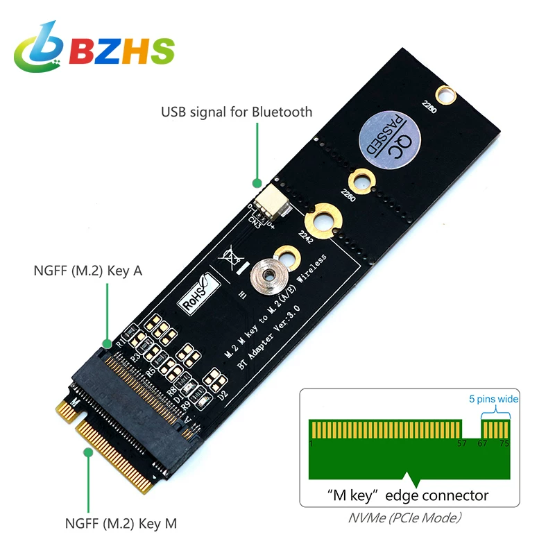Thẻ chuyển đổi NGFF(M.2) Key A sang M.2 Key M Thẻ chuyển đổi NGFF(M.2) Key M sang Key A