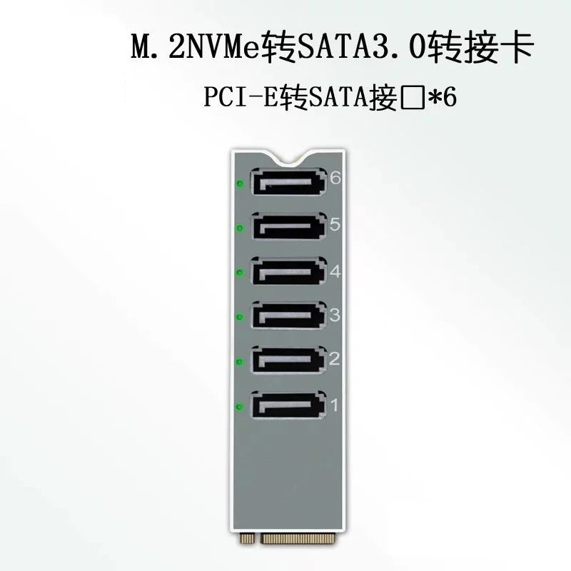 M.2 NVME PCIE3.0 sang SATA6G mở rộng 6 cổng NAS mở rộng ổ cứng Synology ASM1166 hỗ trợ PM