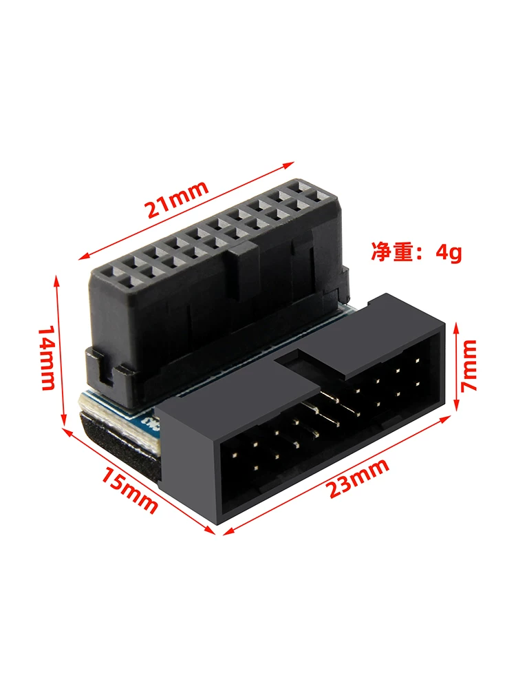 Máy tính để bàn bo mạch chủ USB3.0 19PIN ổ cắm góc 90 độ góc cạnh bộ chuyển đổi cáp định tuyến công cụ USB mặt sau bảng điều khiển định tuyến cáp bộ chuyển đổi
