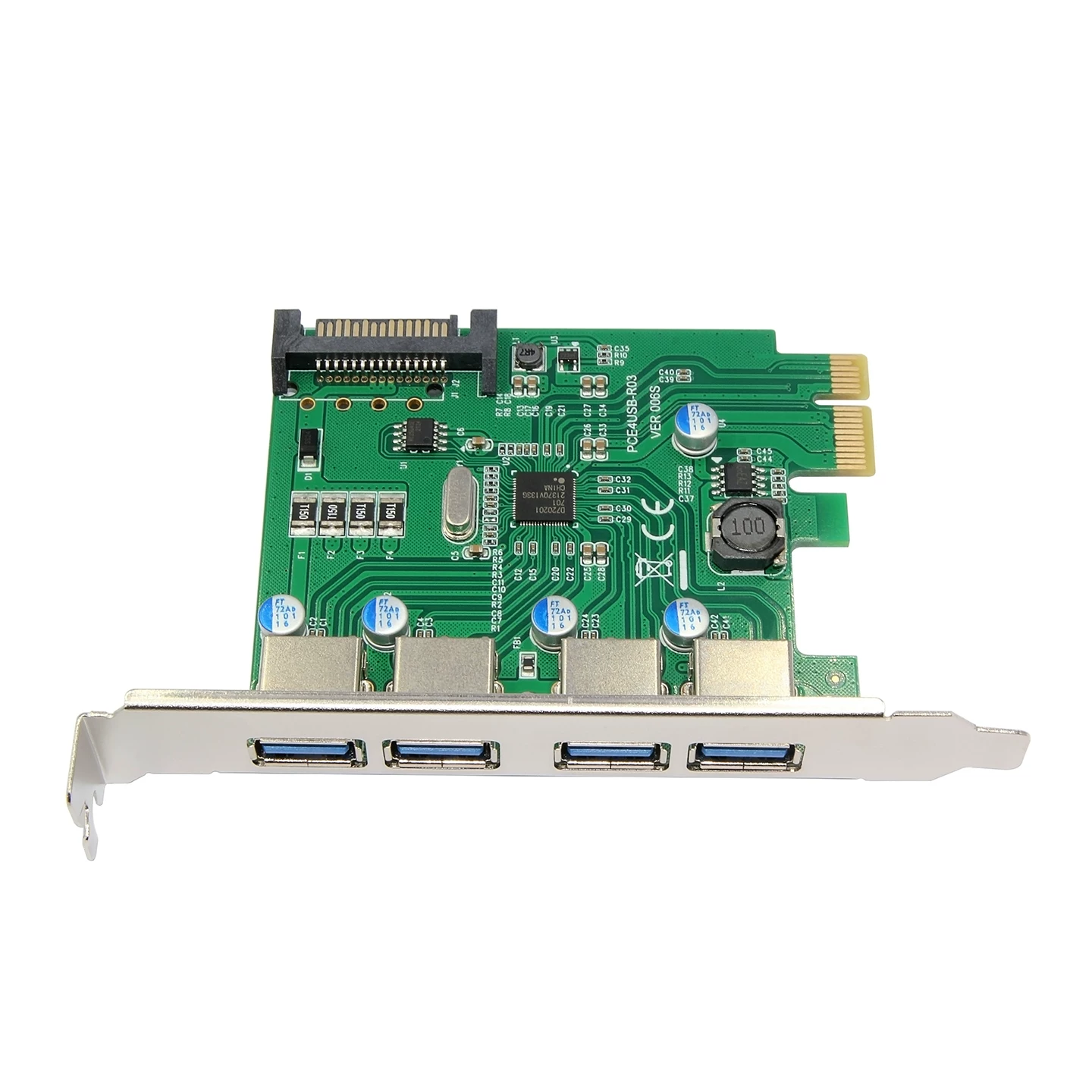 Miễn phí vận chuyển PCI-E3.0 thẻ mở rộng sang 4 cổng USB3.0 thẻ mở rộng PCIe15PIN cáp nguồn 3.0 thẻ chuyển đổi