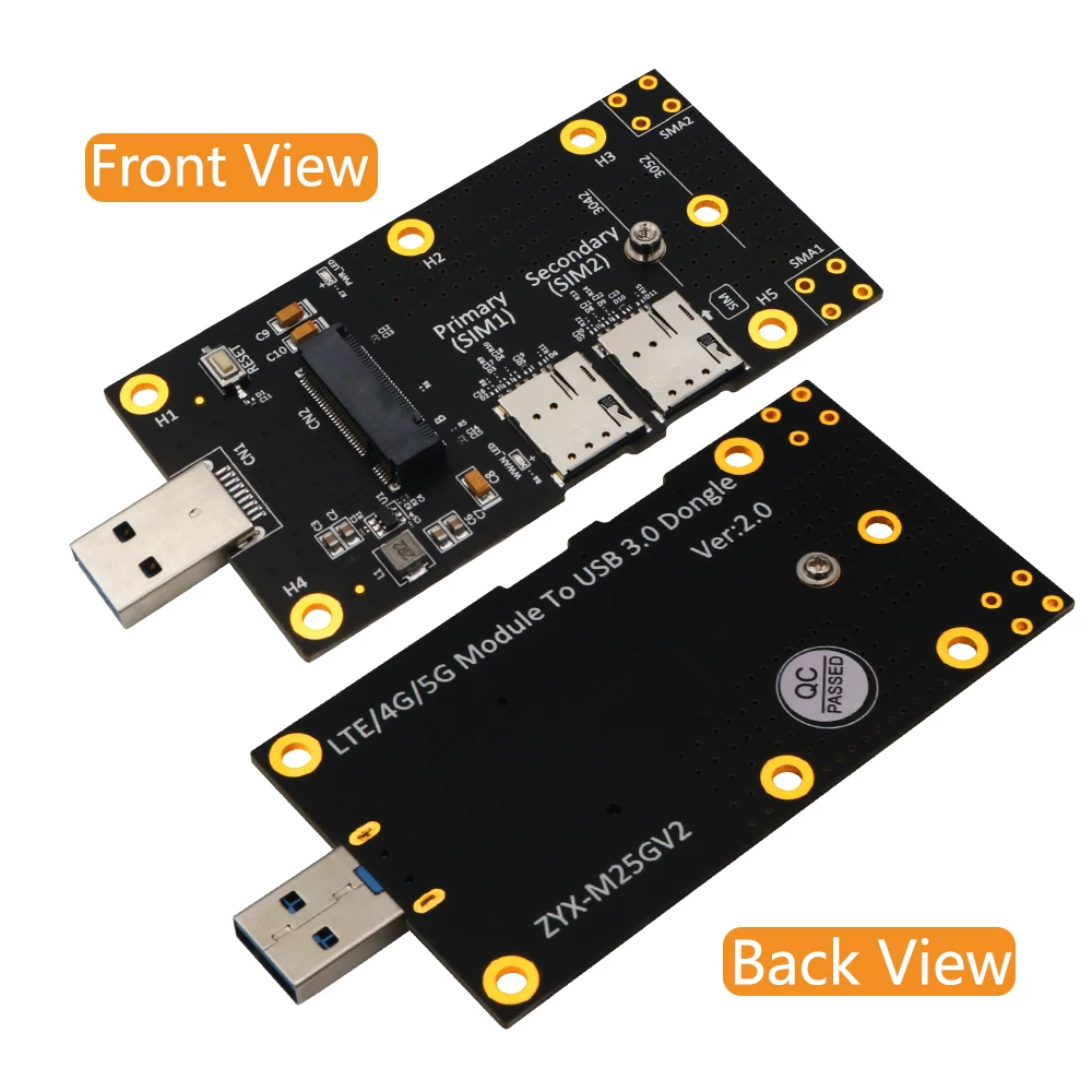 M.2 Key B sang USB 3.0 bảng chuyển đổi kép khe cắm thẻ SIM NANO 3G4G5G LTE bảng phát triển mô-đun