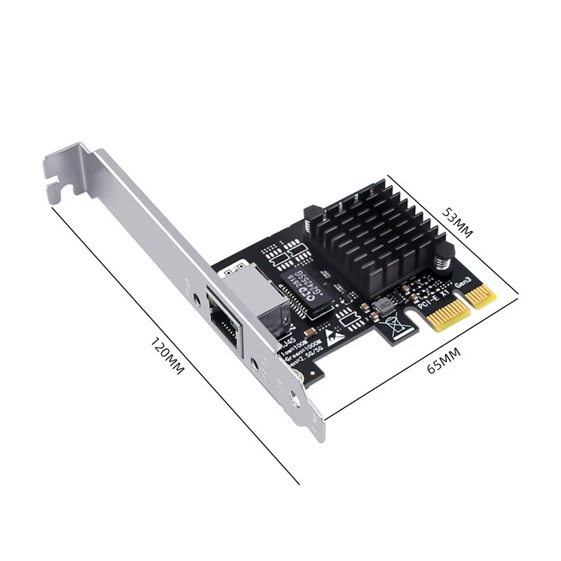 Bộ chuyển đổi card mạng có dây PCI-E x1 sang 5G Gigabit có cổng điện 5G thích hợp cho bộ định tuyến mềm không đĩa PXE Synology NAS