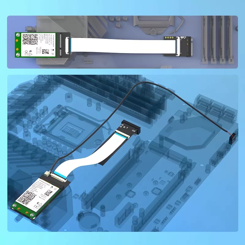 Cáp chuyển đổi M.2 NVME SSD sang giao diện Mini PCI-E, cáp chuyển đổi key B/M, cáp nối dài key A/E