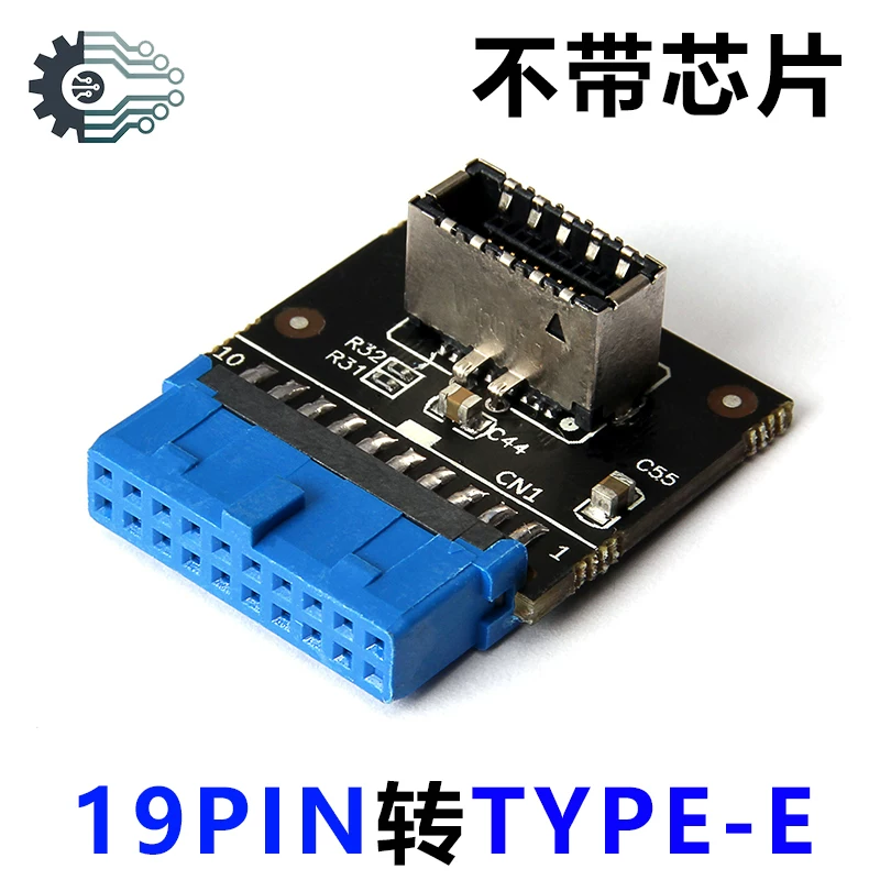 Miễn phí vận chuyển bo mạch chủ USB3.0 mặt trước 19PIN sang 3.1 C TYPE-E adapter 20-pin sang 19-pin thẻ mở rộng