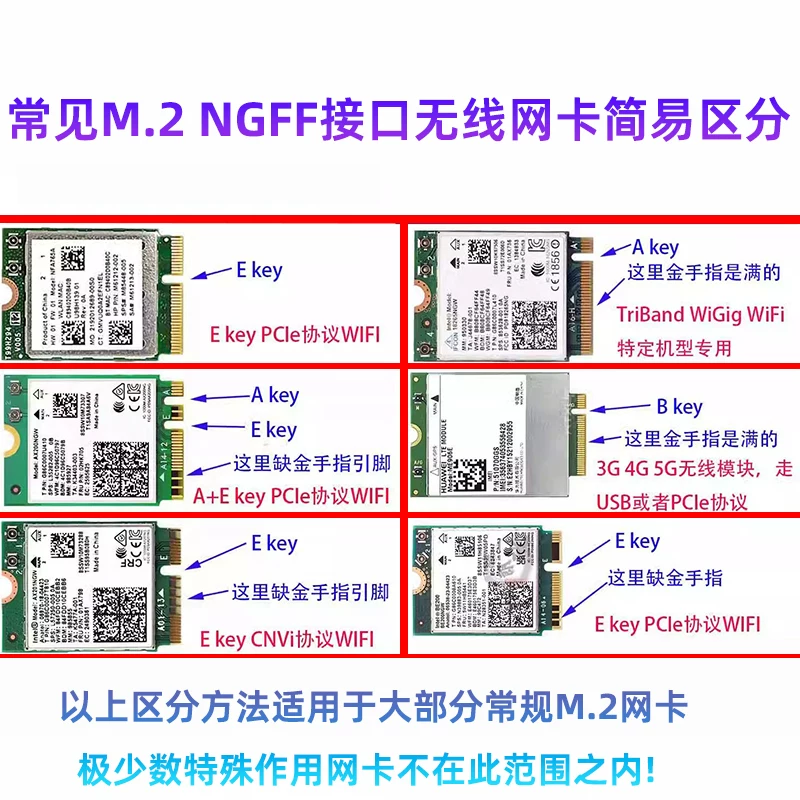 Cáp chuyển đổi M.2 NVME sang M.2 A+E key WiFi có Bluetooth, card chuyển đổi A+E sang M KEY