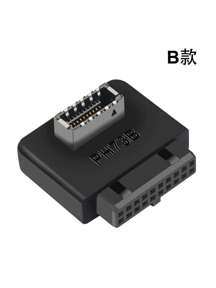 Bo mạch chủ USB3.0 19PIN sang TYPE-E Bộ chuyển đổi 90 độ khung máy mặt trước Cổng TYPEC có vỏ bọc