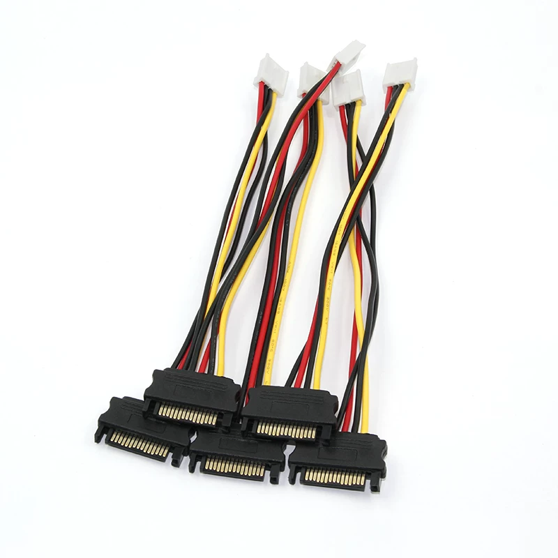 Cáp nguồn SATA 15 chân cái, nguồn nhỏ 4 chân, đầu nối ổ đĩa quang 2.54mm, cáp sửa đổi ổ cứng bo mạch chủ điều khiển công nghiệp