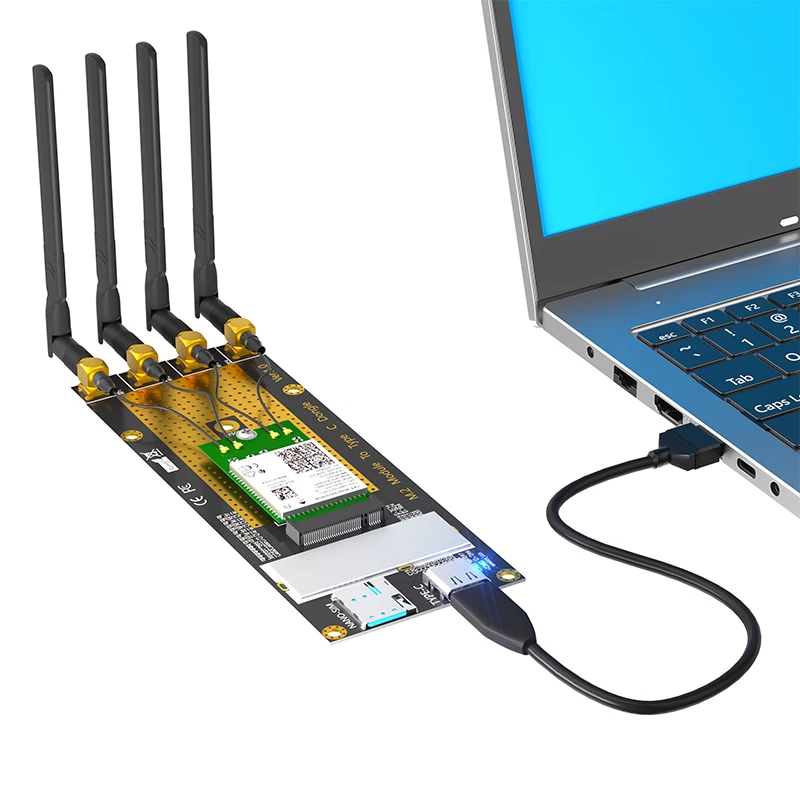 Thẻ chuyển đổi mô-đun mạng 4G/5G mở rộng M.2 KEY-B Giao diện USB3.0 TYPE-C Thẻ chuyển đổi B-key