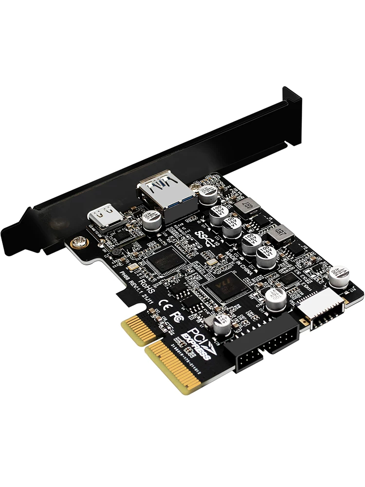 Thẻ mở rộng giao diện PCI-E 4X sang USB3.2 10G phía sau cổng A TYPE-C phía trước TYPE-E 19PIN