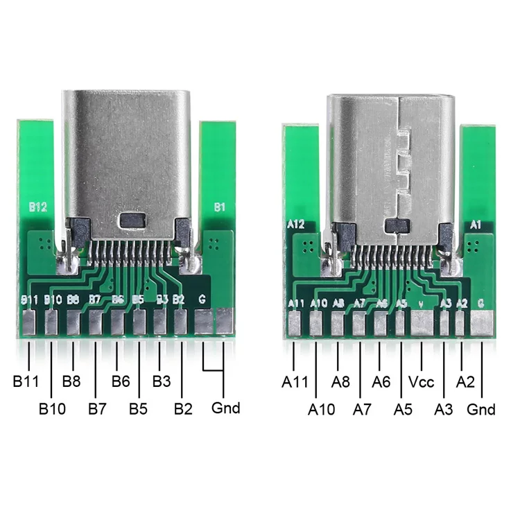 Đầu nối USB-C cái có bảng mạch USB3.1 TYPE-C loại hàn gắn bề mặt, đầu cắm gắn trên mạch PCB, kết nối bảng mạch tự chế, bảng thử nghiệm