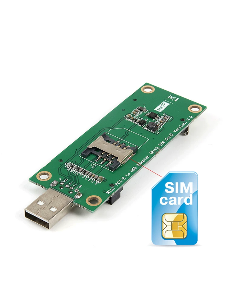 mini PCI-E sang USB (có khe cắm thẻ SIM) Thẻ chuyển đổi thử nghiệm WWAN mặt sau của bo mạch phát triển mô-đun 3G/4G