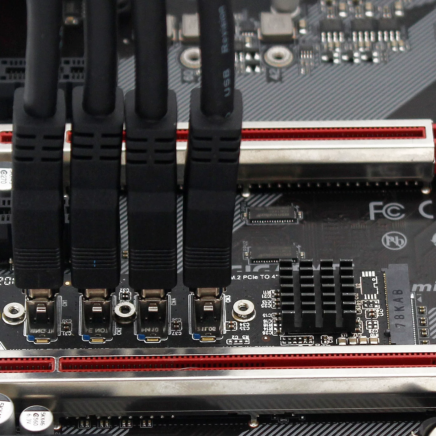 Card mở rộng USB3.0 4 cổng M.2 NVME sang PCI-E dành cho card đồ họa chuyên dụng 1-4, sử dụng chip ASM1184E