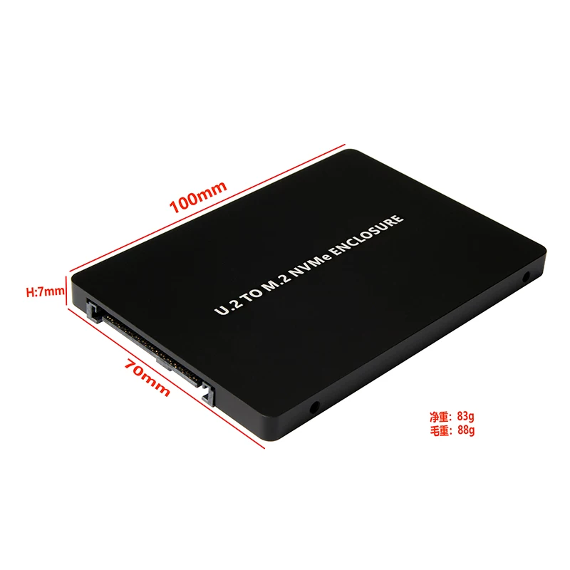 PCIE3.0 NVME M-key M.2 sang U.2 card chuyển đổi SFF8639 vỏ ổ cứng U2 hoàn toàn bằng nhôm SSD 2.5inch