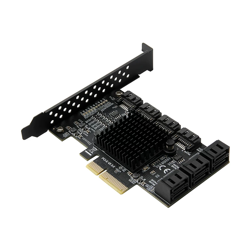 Thẻ mở rộng 10 cổng SATA PCI-E 4X sang SATA3.0 10 cổng 6G Bộ điều khiển chính ASM1166 chip JMB575
