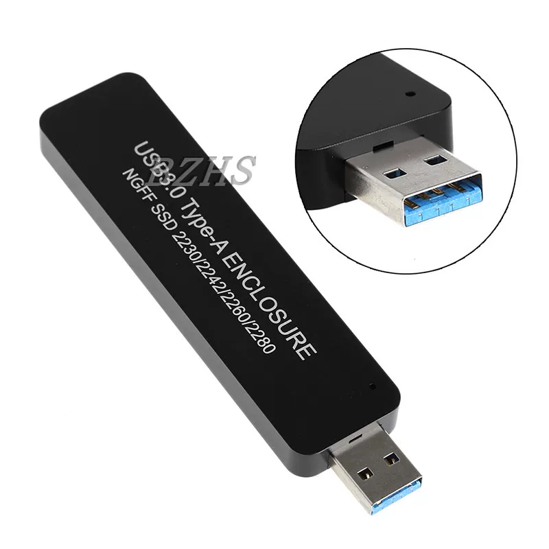 Hộp ổ cứng di động trạng thái rắn m.2 SSD sang USB3.0 hoàn toàn bằng nhôm 2230/2280 loại ổ đĩa U ASM1153E