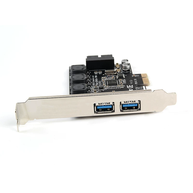 Máy tính để bàn bốn cổng PCI-E sang thẻ mở rộng USB3.0 4 cổng PCIE sang USB3.0 giao diện phía trước của thẻ chuyển đổi