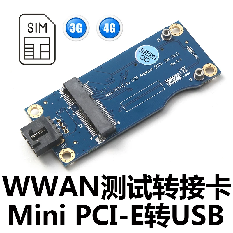 Thẻ chuyển đổi Mini PCI-E sang USB mới (có khe cắm thẻ SIM) Thẻ chuyển đổi thử nghiệm WWAN Bảng phát triển mô-đun 3G/4G