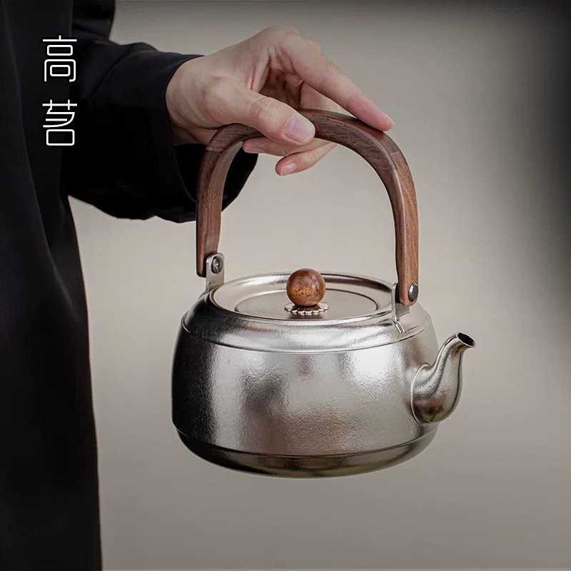 Ấm đun nước bằng titan nguyên chất có tay cầm, bộ ấm trà dung tích lớn dùng trong gia đình, mẫu mới 2025, ấm đun nước chịu nhiệt cao dùng cho văn phòng.