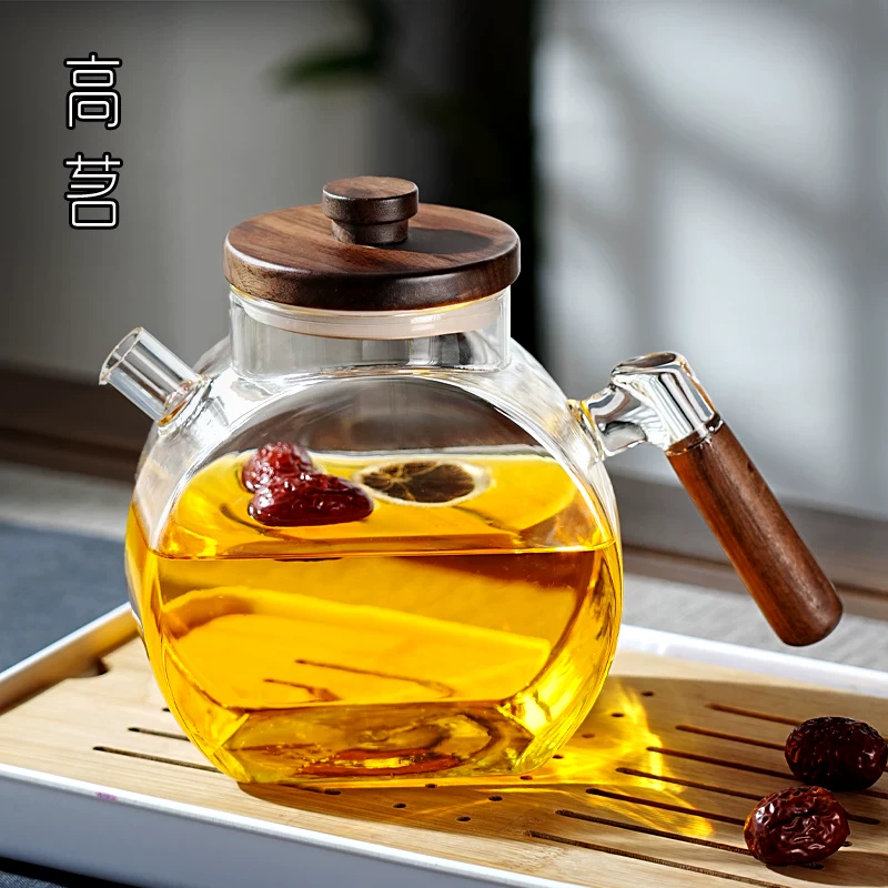Ấm trà thủy tinh lớn, dung tích lớn dùng trong gia đình, mẫu mới 2025, dụng cụ pha trà xanh cao cấp, kiểu mới, dày dặn và chịu nhiệt cao.
