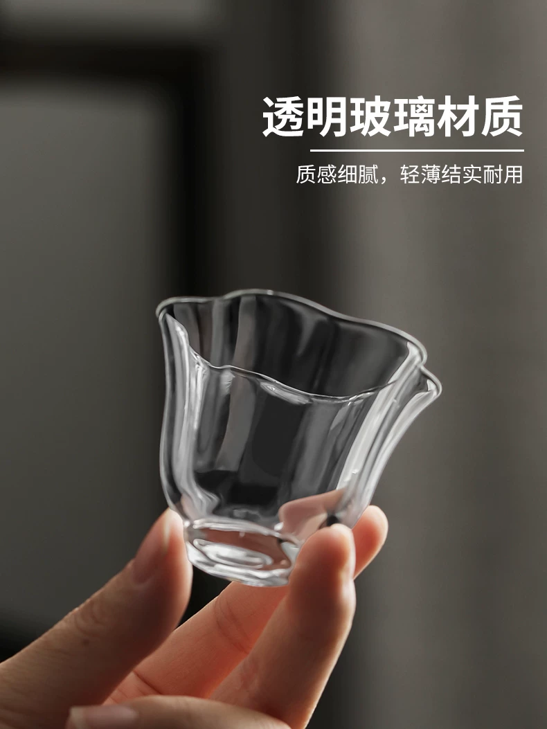 Tách trà hoa, tách trà thủy tinh nữ, tách thần nữ, tách đơn, tách trà nhỏ sáng tạo dùng cho khách, tách trà kiểu kungfu, tách trà có nắp