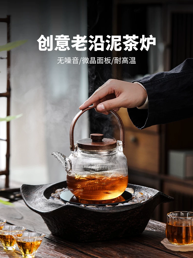 Bếp điện trong nhà để pha trà, bộ bếp điện gốm sứ cao cấp kiểu cổ điển, ấm trà gia dụng, bếp trà thủy tinh chịu nhiệt cao