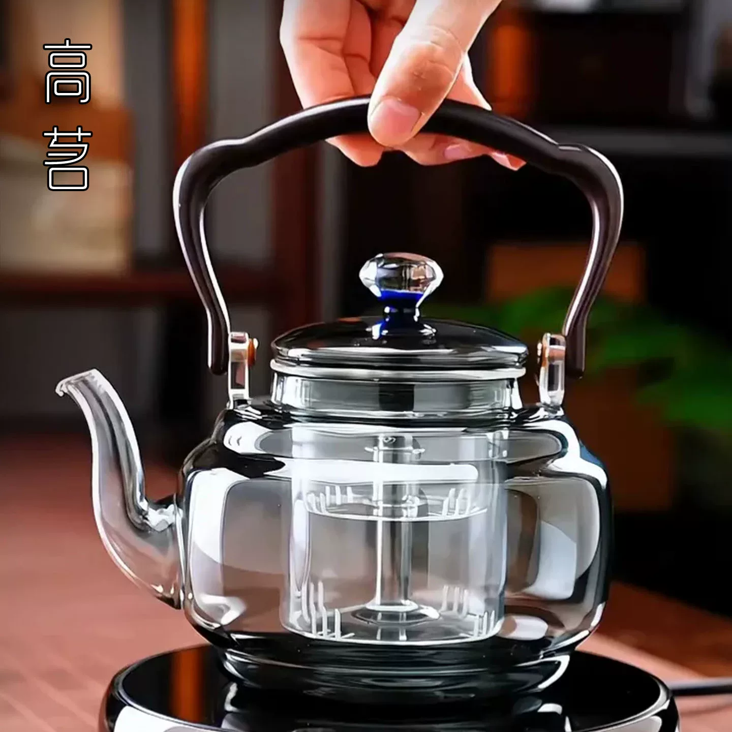 Ấm đun nước điện đa năng 2025, kiểu mới, tích hợp chức năng hấp và đun sôi, ấm thủy tinh chuyên dụng cho bếp điện gốm, chịu nhiệt cao, có tay cầm, dùng trong gia đình.