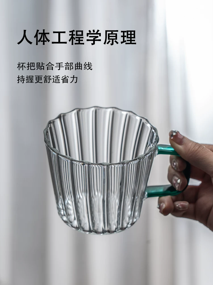 Cốc cà phê thủy tinh, cốc latte đá Mỹ, cốc bia, cốc sữa trong suốt, cốc uống nước gia dụng có tay cầm, cốc trà