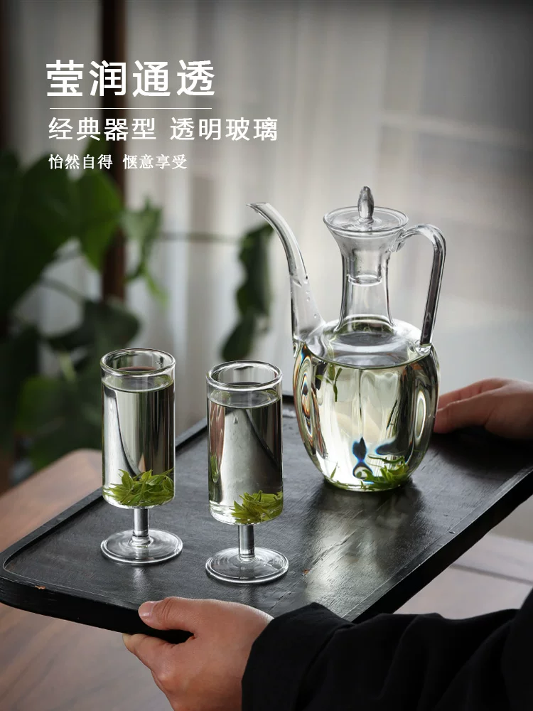 Ấm trà thủy tinh tinh tế cao cấp, dụng cụ pha trà thời nhà Tống, bộ trà đặc biệt dành cho phụ nữ pha trà xanh, dạy nghệ thuật pha trà