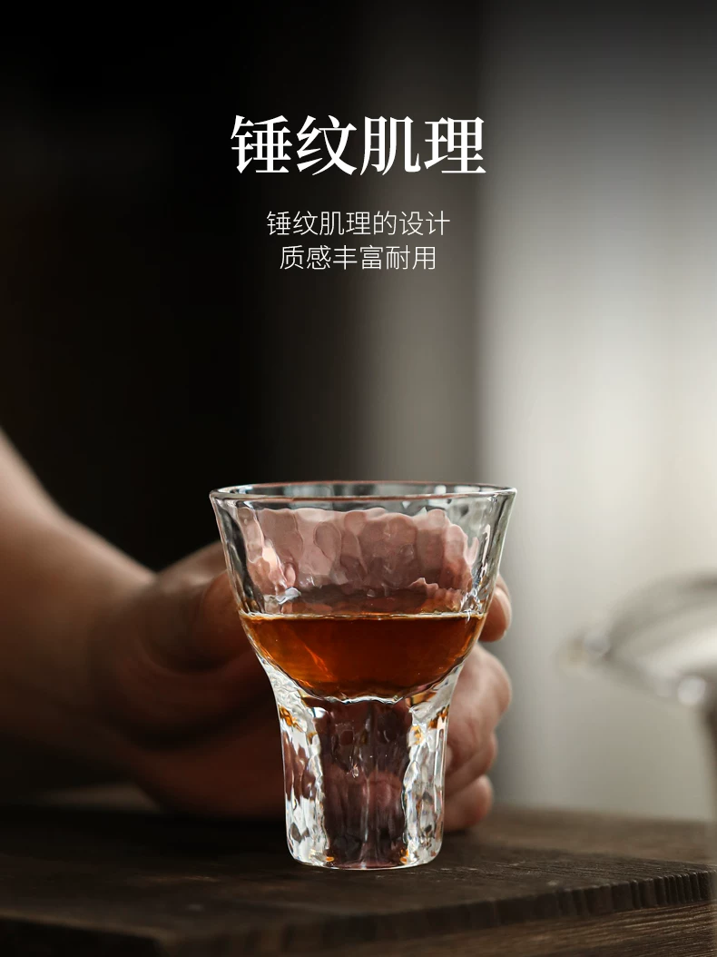 Ly trà pha chế thủ công kiểu Nhật, chất liệu thủy tinh pha lê cao cấp, kiểu dáng đơn giản, dùng để thưởng trà, cầm tay, kích thước lớn.