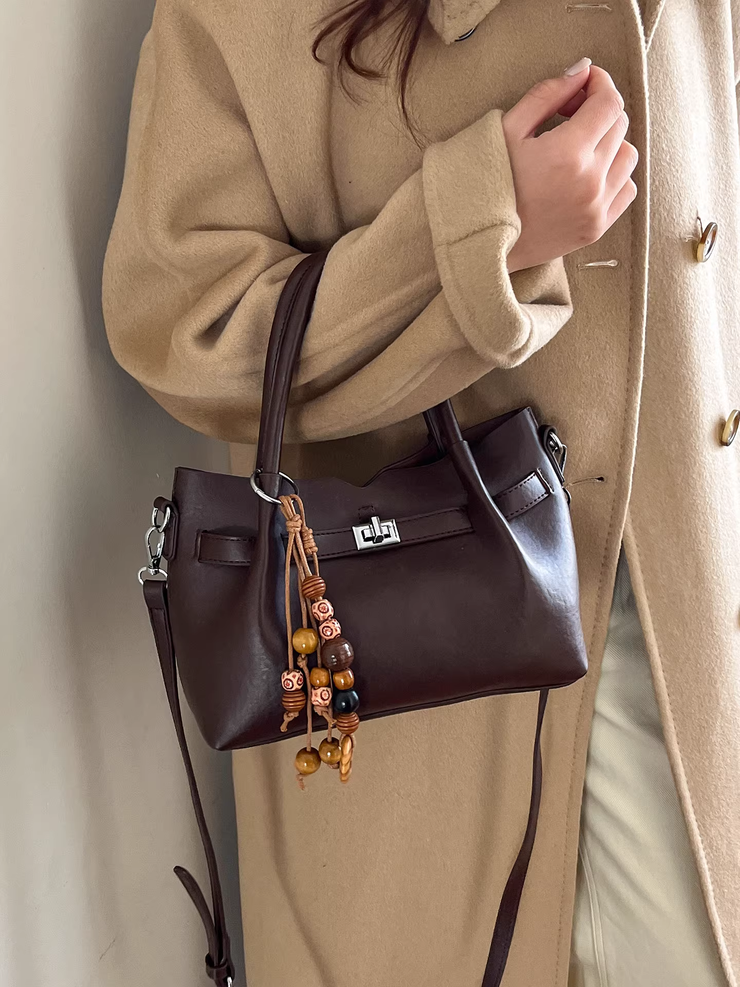 Túi đeo chéo nữ phong cách retro, mẫu mới thu đông 2025, đa năng, giản dị, siêu hot, túi xách tay chất liệu vải có vân