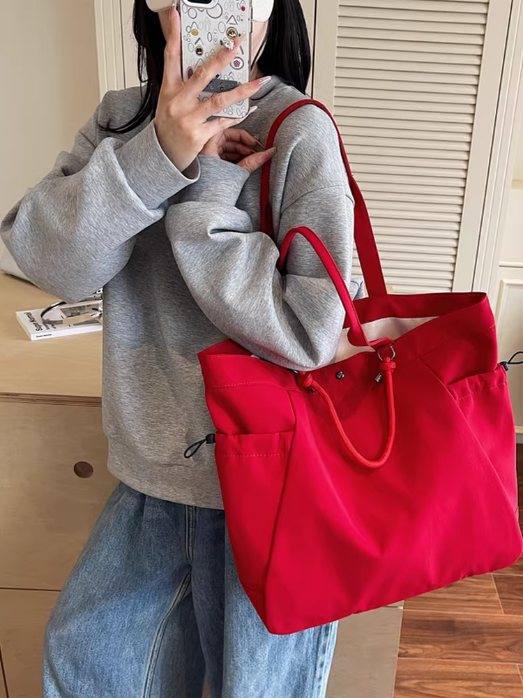 Túi vải canvas dành cho nữ sinh viên đi học năm 2025, mẫu mới mùa hè, đa năng, đeo vai, cầm tay, dung tích lớn, túi tote đi làm