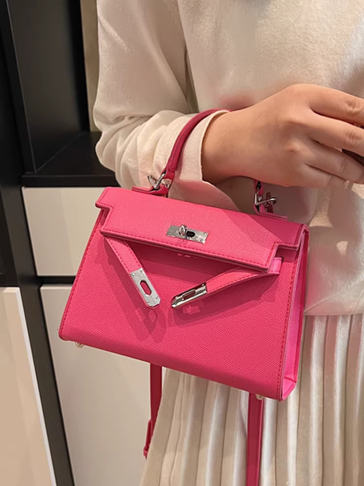 Túi Kelly thời trang retro đơn giản, phong cách thường ngày dành cho nữ, mẫu mới 2025, đa năng, đeo tay, đeo vai, đeo chéo, túi vuông nhỏ
