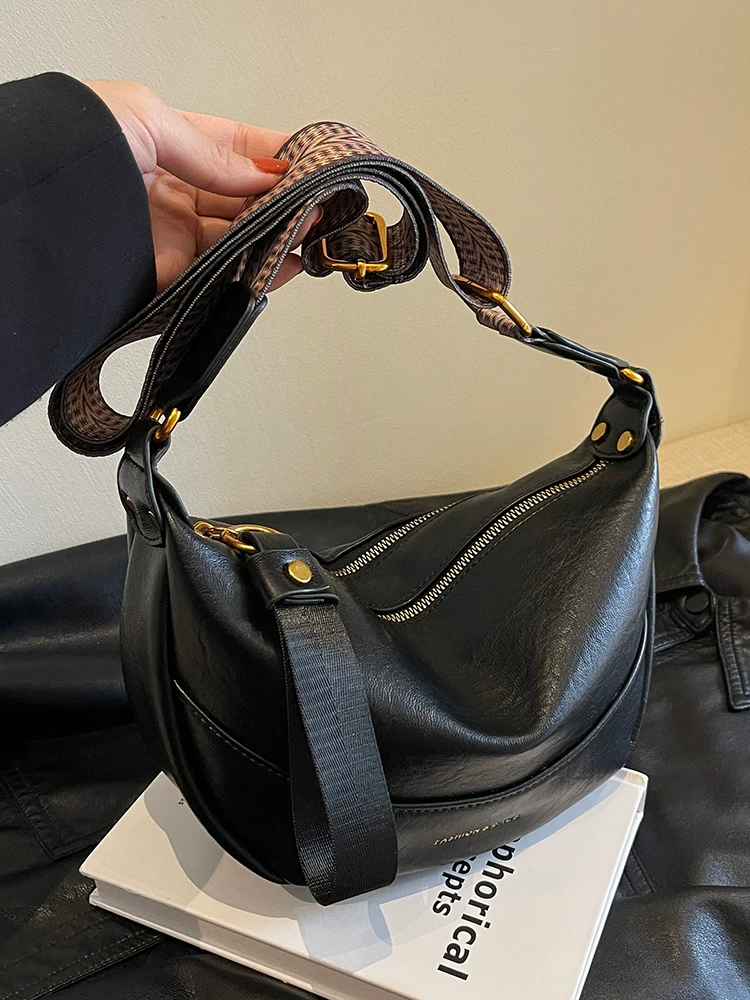 Túi xách thiết kế độc đáo dành cho nữ, dung tích lớn, mẫu mới thời trang retro thu đông 2025, túi đeo chéo/vách vai, túi bánh bao nữ.