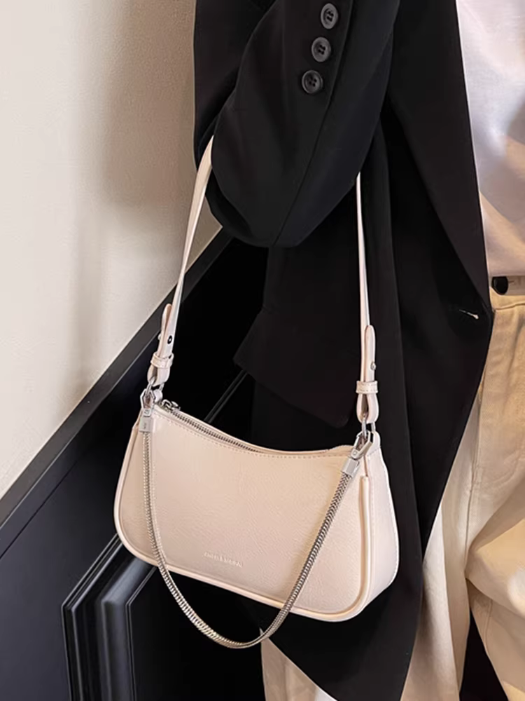 Túi đeo chéo nữ cao cấp, thiết kế độc đáo thời thượng năm 2025, kiểu dáng đa năng mùa xuân hè, túi baguette dây xích