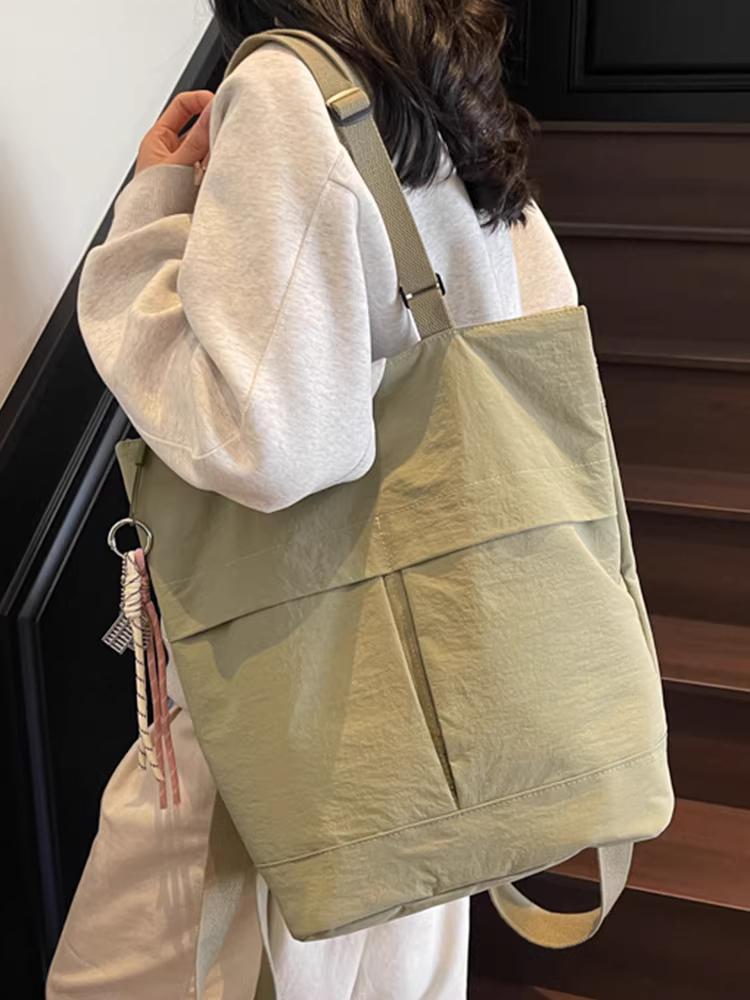 Túi vải canvas nữ, dung tích lớn, mẫu mới hè 2025, thiết kế độc đáo, balo đa năng, phong cách thường ngày