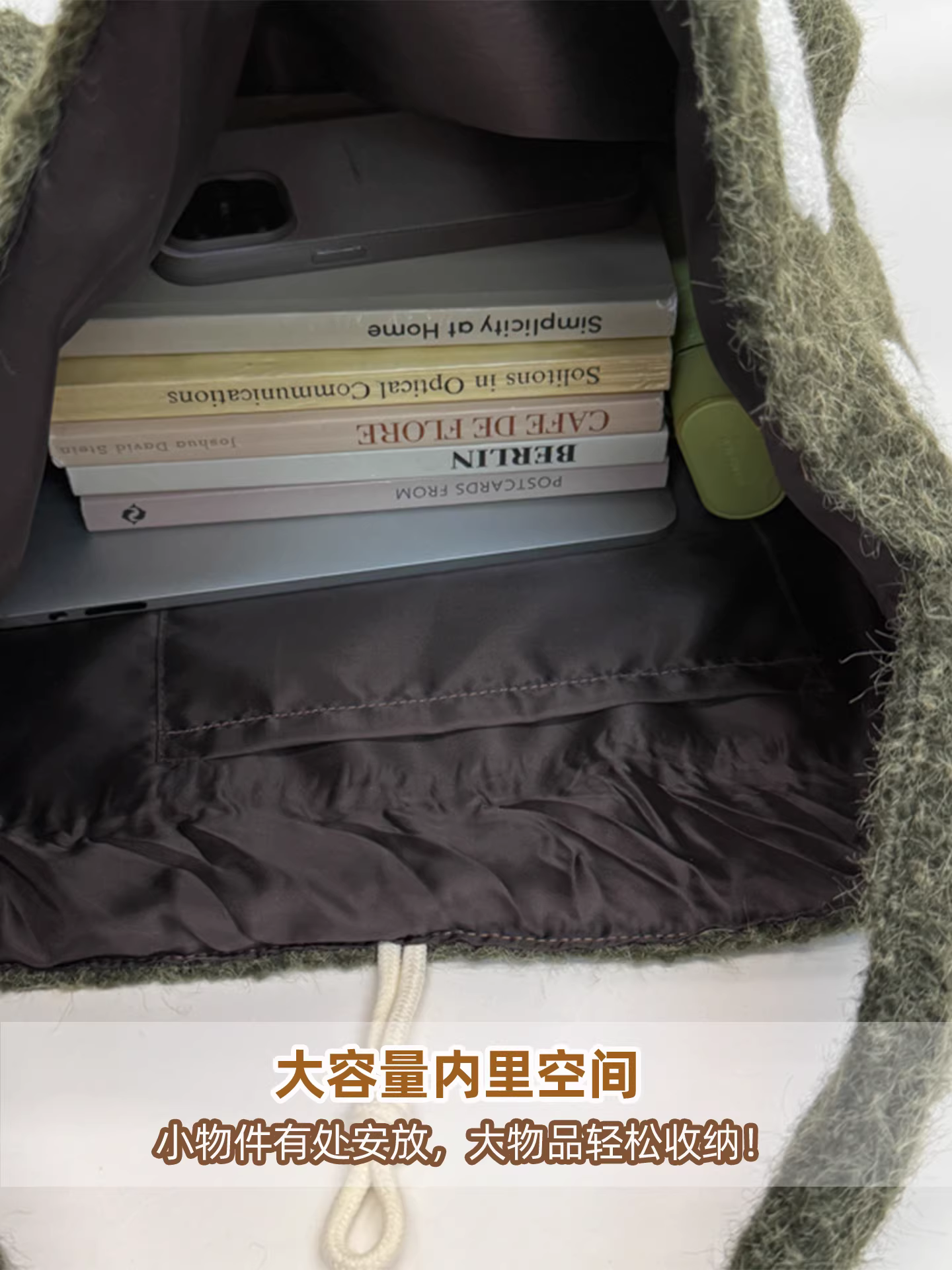 Túi len nữ, dung tích lớn, mẫu mới thu đông 2025, đa năng, đeo vai, đi chợ, túi tote học sinh