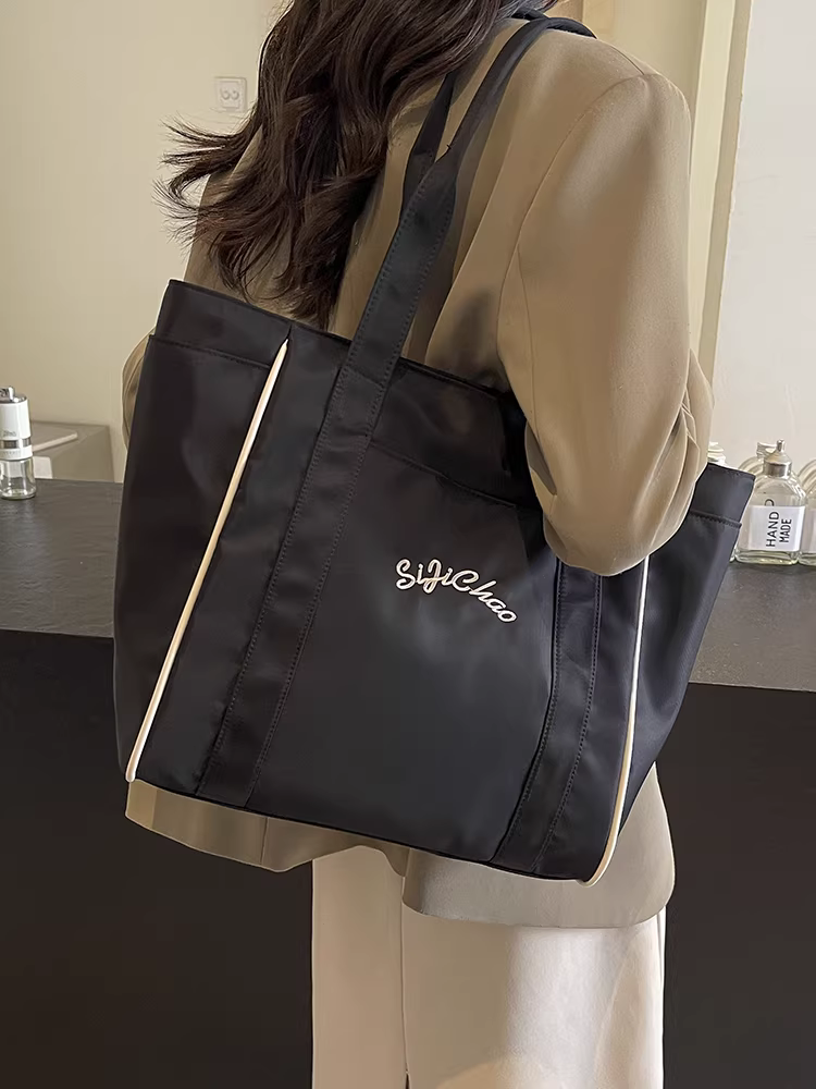Túi vải nylon nữ, dung tích lớn, mẫu mới thu đông 2025, túi đeo vai đa năng, túi tote dành cho sinh viên đi học