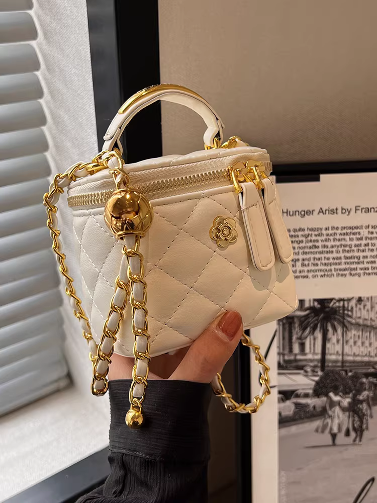 Túi nhỏ cao cấp chất liệu cao cấp dành cho nữ, mẫu mới thu đông 2025, thiết kế độc đáo, kiểu dáng phối dây xích, đeo chéo, cầm tay, kiểu xô