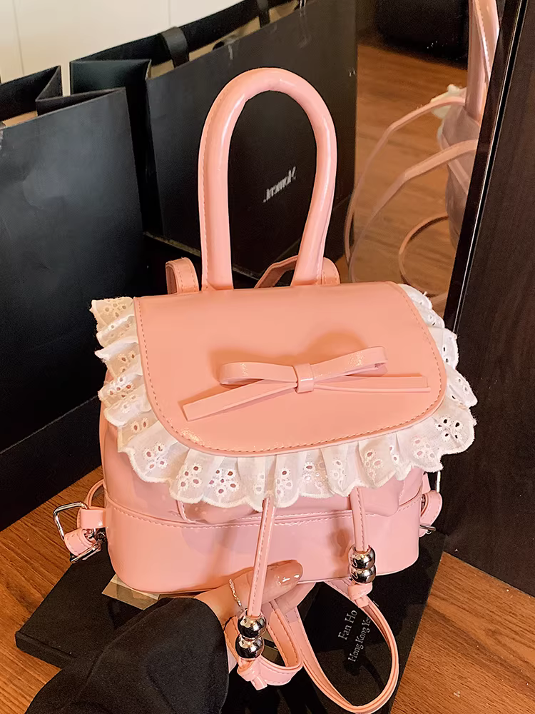 Ba lô nữ, nhẹ và thời trang khi đi du lịch, thiết kế mới lạ năm 2025 với nơ, cặp đi học, ba lô du lịch.